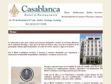 Tablet Screenshot of hotelcasablancadurango.com